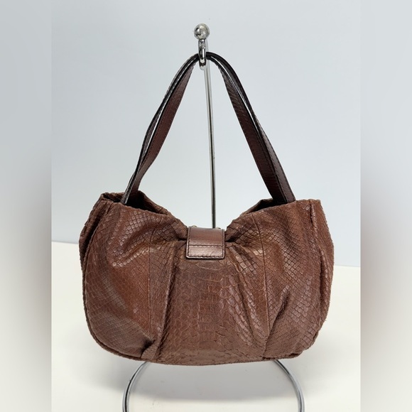 MARTINA CAPONI Brown reptile imprinted leather small shoulder bag - Picture 5 of 11